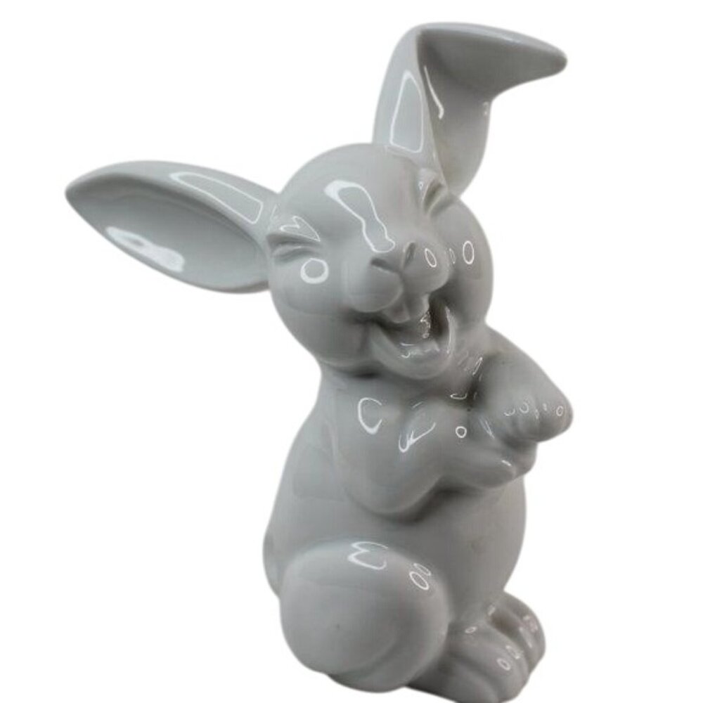 VTG 1930 MCM Rosenthal Germany Max Friz Porcelain Figurine Laughing Rabbit 2 PC - Picture 2 of 8